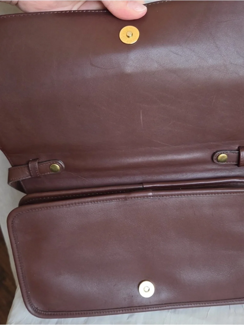 Coach Men’s Dark Brown Leather Messenger Crossbody